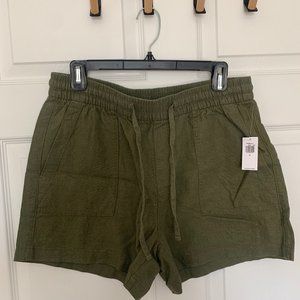 NWT High-Waisted Linen-Blend Pull-On Shorts Size Medium Old Navy